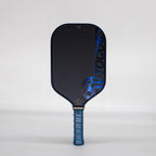 Blue Vine pickleball paddle by TOCO67 featuring a carbon fiber texture and blue grip.