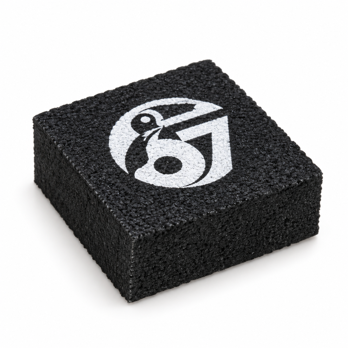 TOCO67 Pickleball Paddle Eraser with white logo on black textured foam block