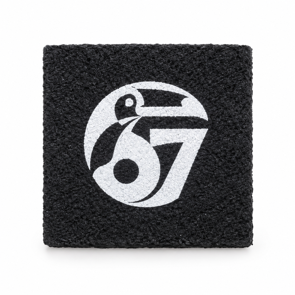 TOCO67 Pickleball Paddle Eraser with white logo on black textured surface